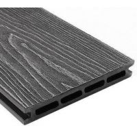 Террасная доска ДПК универсальная шовная с тиснением Антрацит Террасная доска ДПК универсальная шовная с тиснением Антрацит