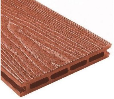 Террасная доска ДПК универсальная шовная с тиснением Терракот от производителя  Holzhof по цене 322 р Террасная доска ДПК универсальная шовная с тиснением Терракот от производителя  Holzhof по цене 322 р
