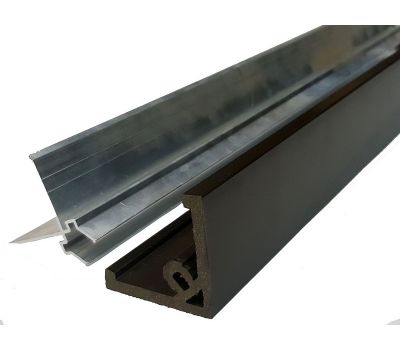 Стартовый профиль ДПК (не шлифованный) с алюминиевой направляющей от производителя  Holzhof по цене 364 р Стартовый профиль ДПК (не шлифованный) с алюминиевой направляющей от производителя  Holzhof по цене 364 р