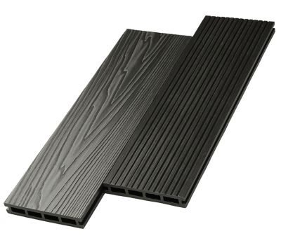 Террасная доска ДПК двусторонняя New 3D тиснение + вельвет Графит от производителя  NanoWood по цене 470 р Террасная доска ДПК двусторонняя New 3D тиснение + вельвет Графит от производителя  NanoWood по цене 470 р