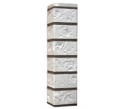 Угол наружный Цокольный сайдинг «Старый форт» Дымчато-Белый от производителя  Nordside по цене 488 р Угол наружный Цокольный сайдинг «Старый форт» Дымчато-Белый от производителя  Nordside по цене 488 р