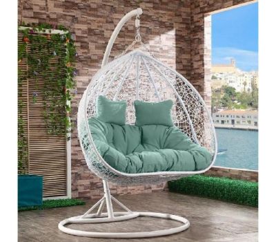 Подвесное кресло из искусственного ротанга AFM-109A White/Green от производителя  Afina по цене 29 900 р Подвесное кресло из искусственного ротанга AFM-109A White/Green от производителя  Afina по цене 29 900 р