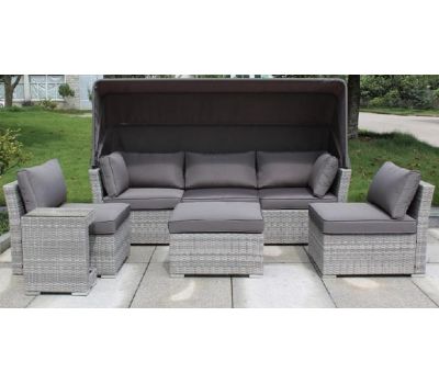 Трансформер-Диван плетеный из иск. ротанга AFM-320G Grey от производителя  Afina по цене 149 500 р Трансформер-Диван плетеный из иск. ротанга AFM-320G Grey от производителя  Afina по цене 149 500 р