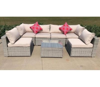 Трансформер-Диван модульный плетеный из иск. ротанга YR822BgB Grey/Beige от производителя  Afina по цене 119 000 р Трансформер-Диван модульный плетеный из иск. ротанга YR822BgB Grey/Beige от производителя  Afina по цене 119 000 р