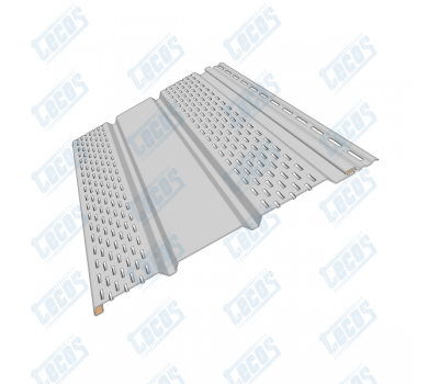 Софит тройной с перфорацией по бокам Белый от производителя Tecos по цене 525 р Софит тройной с перфорацией по бокам Белый от производителя Tecos по цене 525 р