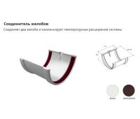 Соединитель желобов ПВХ Белый Соединитель желобов ПВХ Белый