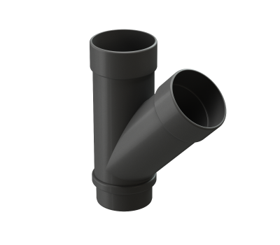 Тройник 45˚ Lux ПВХ Графит от производителя  Docke по цене 1 090 р Тройник 45˚ Lux ПВХ Графит от производителя  Docke по цене 1 090 р